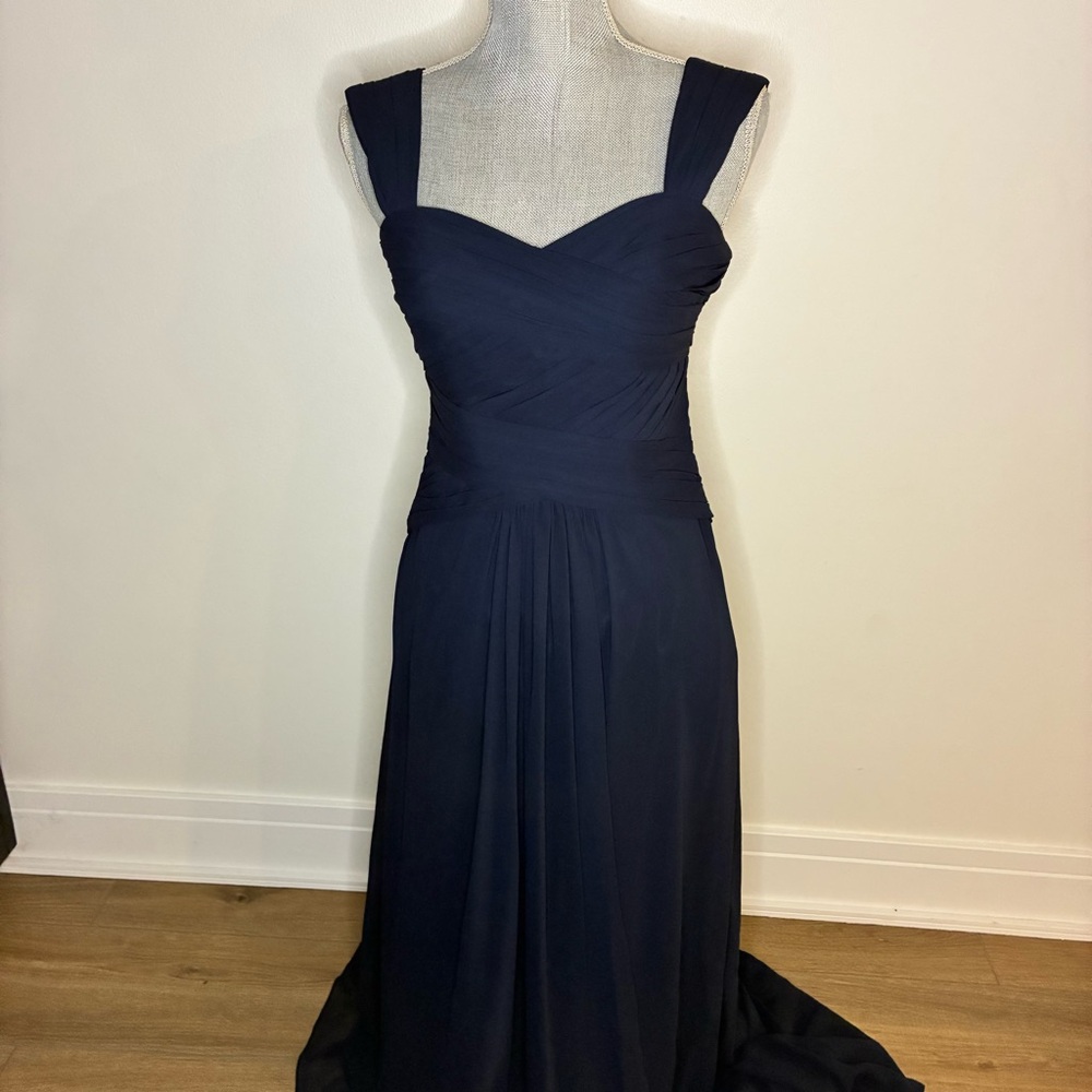 Monique Lhuillier bridesmaids Midnight Blue Maxi Dress, size 6